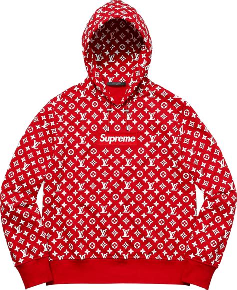 supreme x lv red hoodie|red louis vuitton supreme hoodie.